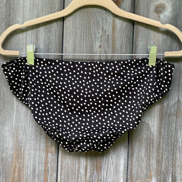Land's End Women's Black & White Dots Classic Hipster Bikini Swim Bottom 12 - Picture 3 of 7